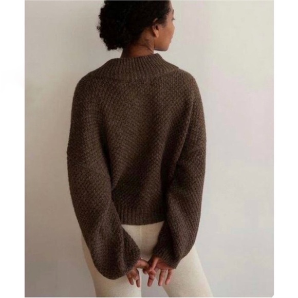 Wol Hide wool Alpaca Box Bomber Sweater in earth NEW - Picture 6 of 10